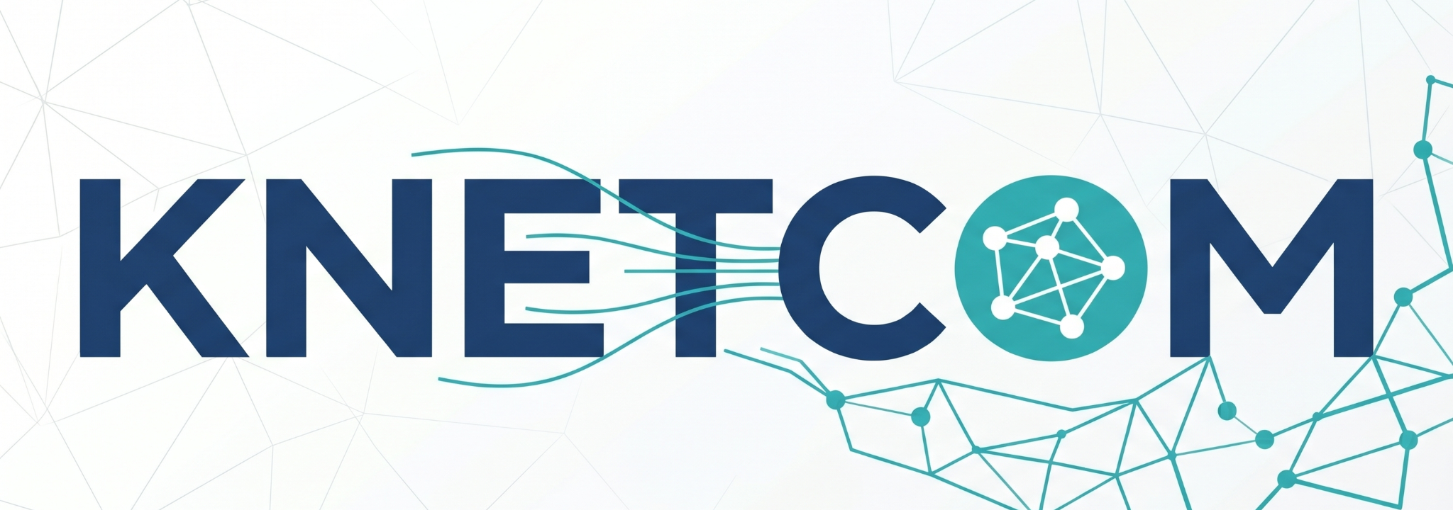Logo KNETCOM com elementos de rede e conectividade